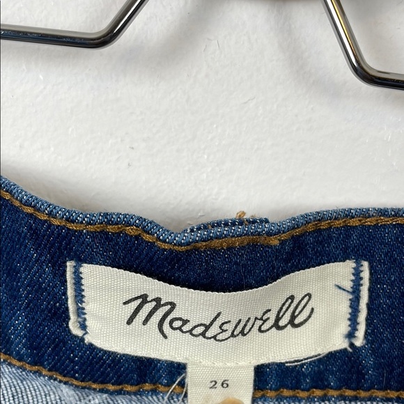Madewell Straight Step Raw Hem Denim Jean Mini Skirt Women's 26 Frayed 5 Pocket - Picture 8 of 8